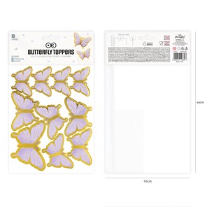 Topper papierowy MOTYLKI FIOLETOWE 10szt.