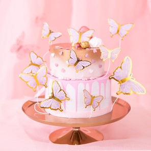 Topper papierowy MOTYLKI FIOLETOWE 10szt.