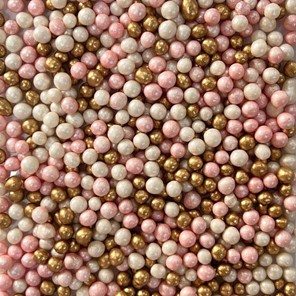 Perełki ryżowe RÓŻOWE-BIAŁE-ZŁOTE perłowe 5mm /1kg