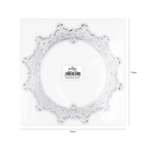 Dekoracja na tort KORONA SREBRNA z różowymi i srebrnymi kryształkami 10cm