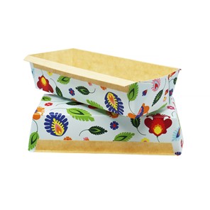 Foremka papierowa do pieczenia FOLK NIEBIESKA 16,5x6,5xh4,5cm