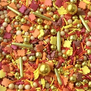 Posypka cukrowa konfetti mix pomarańczowo-złoty 100g