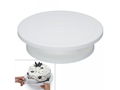 Patera plastikowa obrotowa BIAŁA 28cm