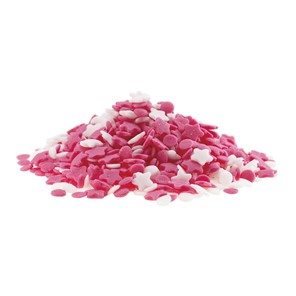 Posypka konfetti biało-różowe 100g