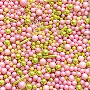 Posypka cukrowa konfetti mix złoto-różowy100g