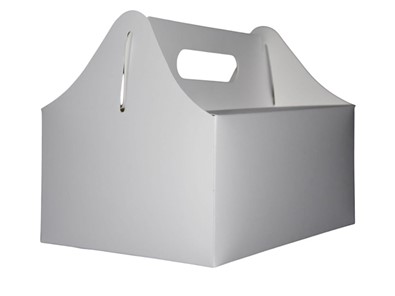Pudełko na ciasto KOSZYCZEK BIAŁY 190x140xh90mm - 1szt
