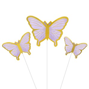 Topper papierowy MOTYLKI FIOLETOWE 10szt.