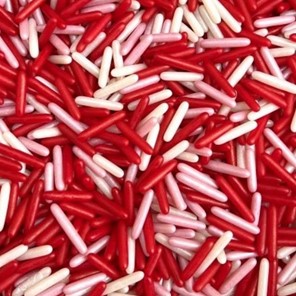 Pałeczki cukrowe biało-różowo-czerwone 100g