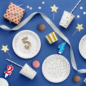 Topper - Karteczki na piku ZŁOTE BROKATOWE GWIAZDKI 6szt.